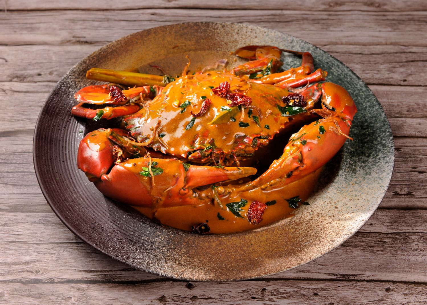 The signature mud crab curry from Aliyaa