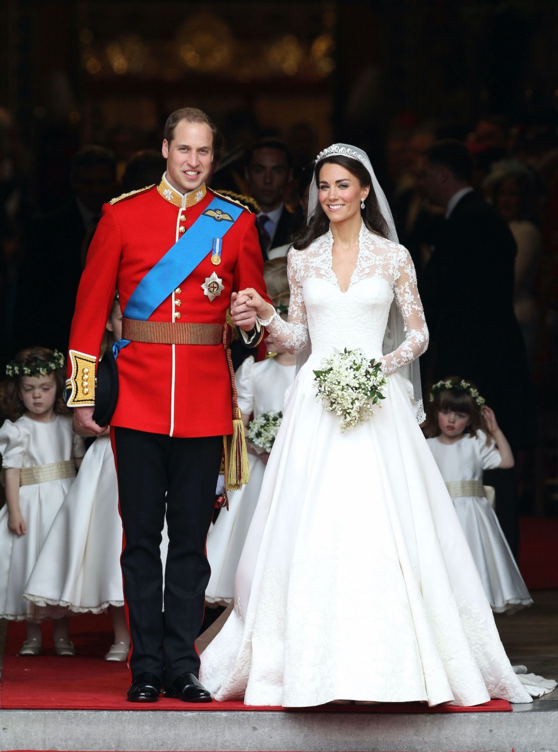arrive to attend the Royal Wedding of Prince William to Catherine Middleton at Westminster Abbey on April 29, 2011 in London, England. The marriage of the second in line to the British throne is to be led by the Archbishop of Canterbury and will be attended by 1900 guests, including foreign Royal family members and heads of state. Thousands of well-wishers from around the world have also flocked to London to witness the spectacle and pageantry of the Royal Wedding.
