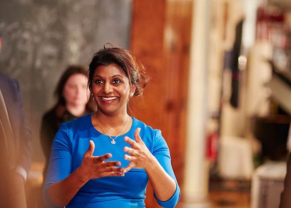 Arokiasamy at a media dinner in New York City, where she cooked and served Malaysian dishes