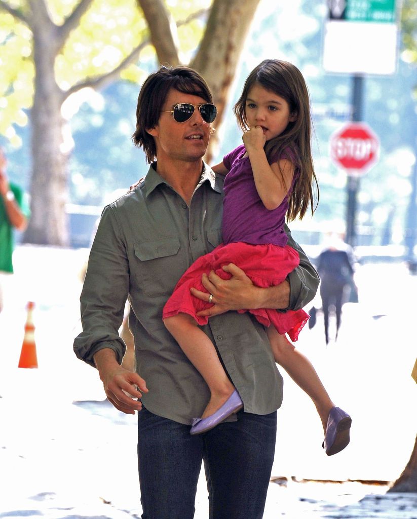 NEW YORK - SEPTEMBER 07: Tom Cruise and Suri Cruise visit a Central Park West playground on September 7, 2010 in New York City. (Photo by James Devaney/WireImage)