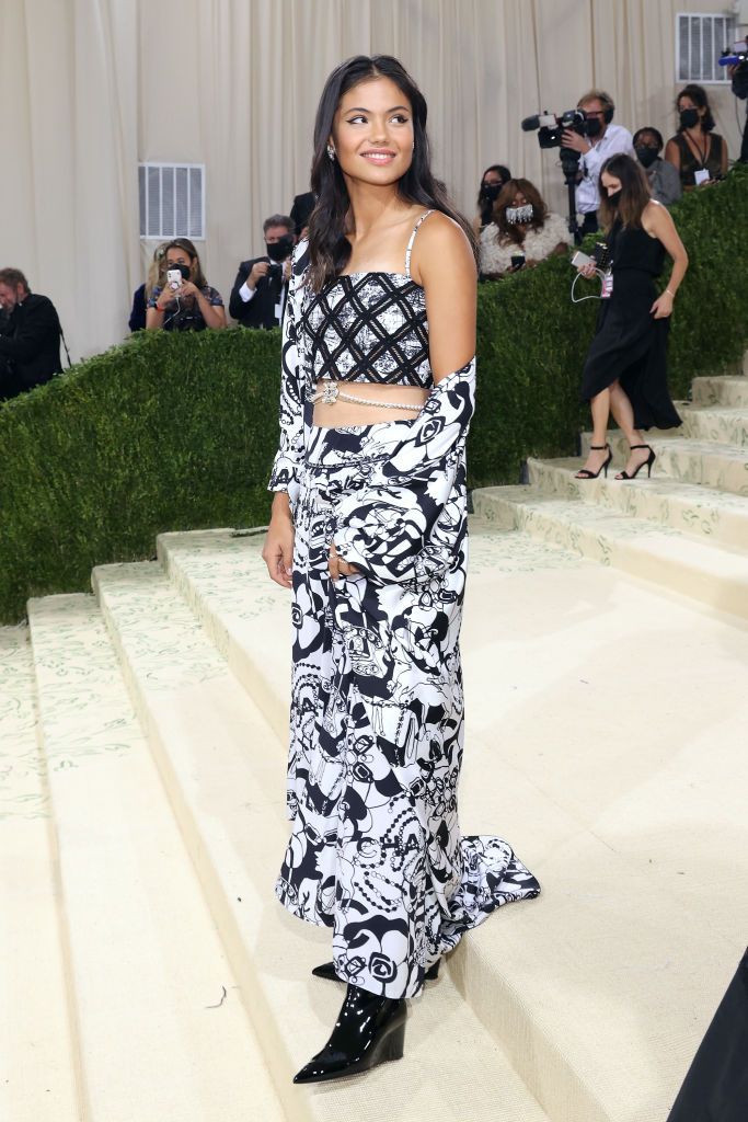 NEW YORK, NEW YORK - SEPTEMBER 13: Emma Raducanu attends the 2021 Met Gala benefit "In America: A Lexicon of Fashion" at Metropolitan Museum of Art on September 13, 2021 in New York City. (Photo by Taylor Hill/WireImage)