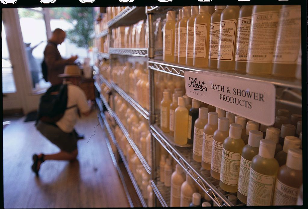 Bath and shower products at Kiehl's Drug Store on the corner of 3rd Avenue and 13th Street in New York. (Photo by James Leynse/Corbis via Getty Images)