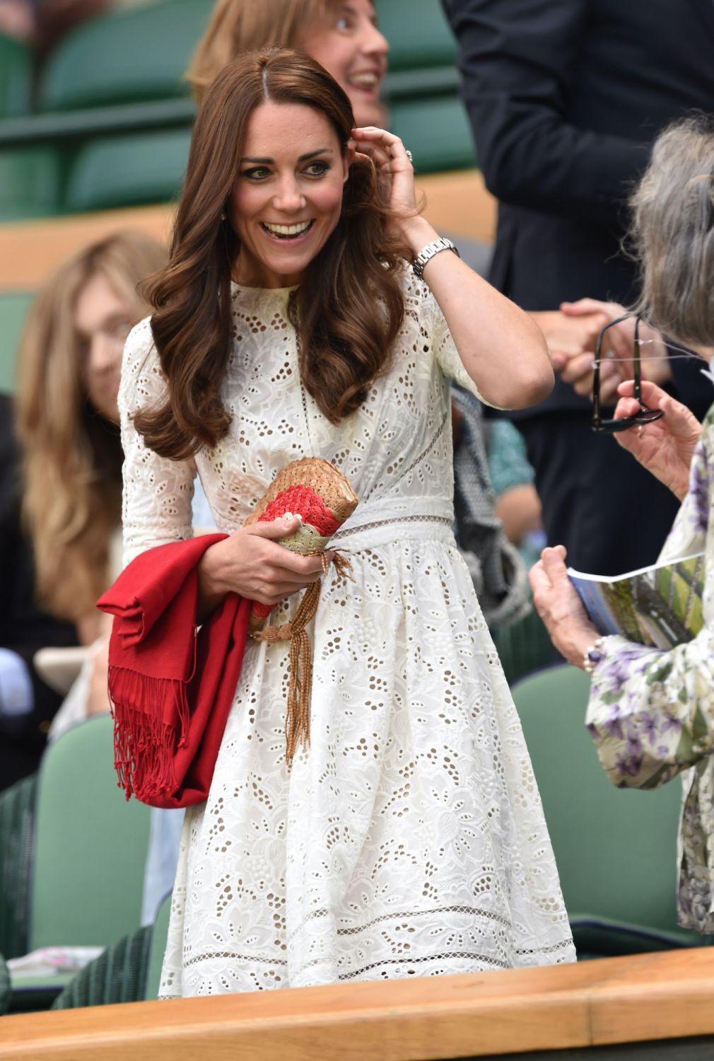 LONDON, ENGLAND - JULY 02:  Catherine, Duchess of Cambridge attends the Simone Halep v Sabine Lisicki match on centre court during day nine of the Wimbledon Championships at Wimbledon on July 2, 2014 in London, England.  (Photo by Karwai Tang/WireImage)