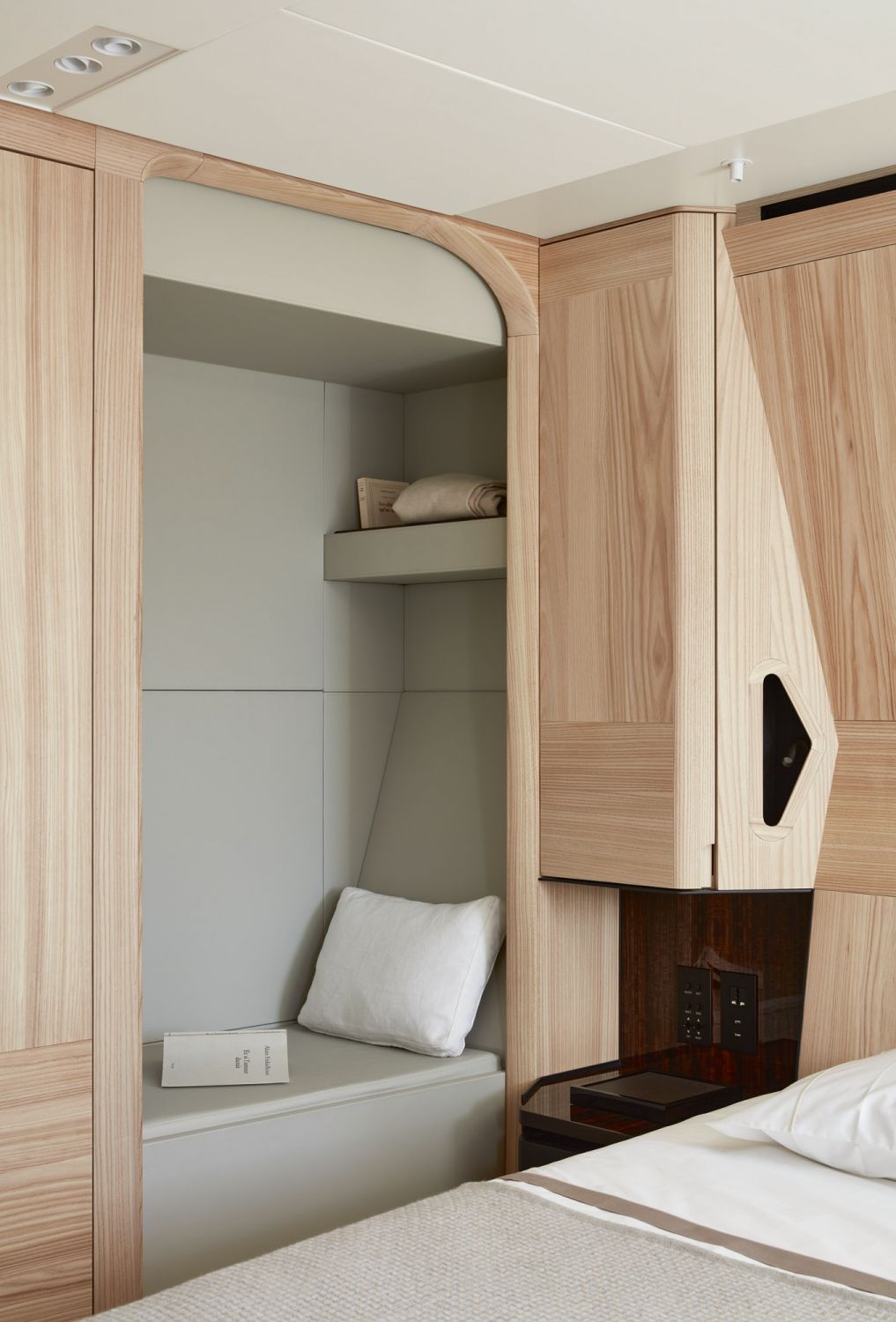 Rounded corners enhance the yacht’s elegant look
