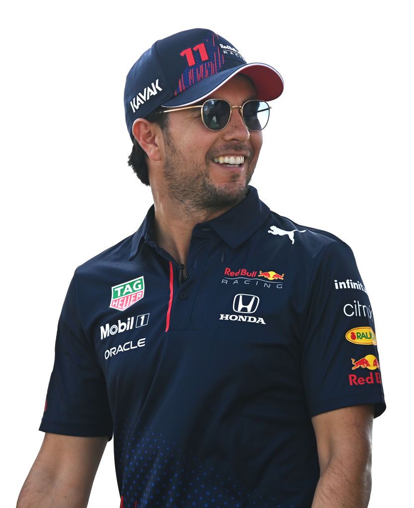 DOHA, QATAR - NOVEMBER 18: Sergio Perez of Mexico and Red Bull Racing walks the track during previews ahead of the F1 Grand Prix of Qatar at Losail International Circuit on November 18, 2021 in Doha, Qatar. (Photo by Clive Mason/Getty Images)