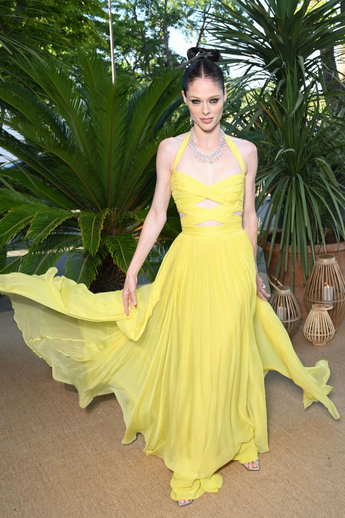 PARIS, FRANCE - JULY 02: Coco Rocha attends the "Ondes Et Merveilles De Chaumet - New High Jewellery Collection" : photocall at Piscine Molitor on July 02, 2022 in Paris, France. (Photo by Stephane Cardinale - Corbis/Corbis via Getty Images)