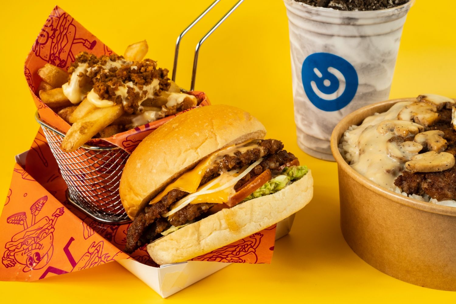 Smooshed! by MadEats offers burgers, sides, and even a burger steak rice meal