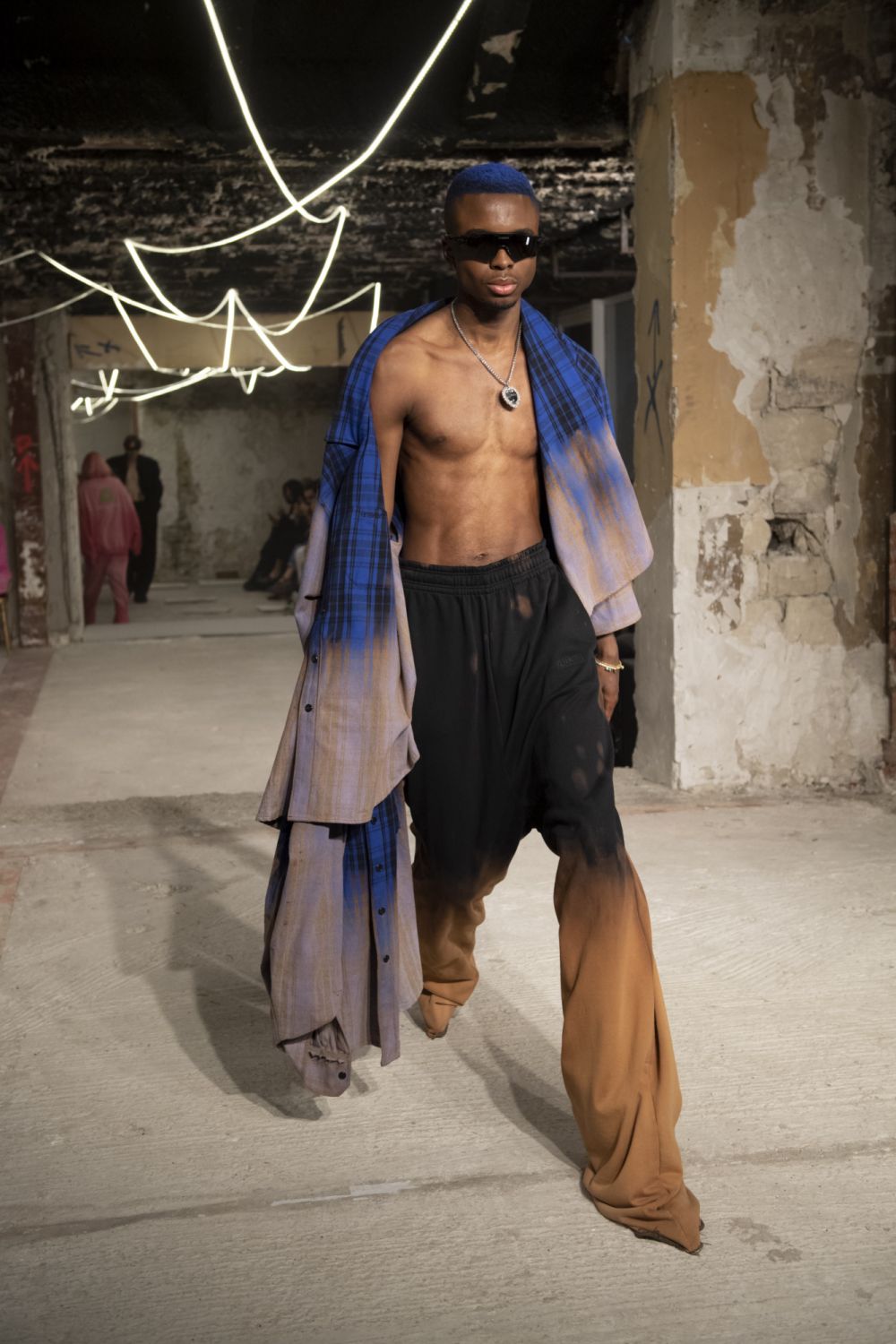 PARIS, FRANCE - JULY 07: (EDITORIAL USE ONLY - For Non-Editorial use please seek approval from Fashion House) A model walks the runway during the Vetements Haute Couture Fall Winter 2022 2023 show as part of Paris Fashion Week on July 07, 2022 in Paris, France. (Photo by Kristy Sparow/Getty Images)
