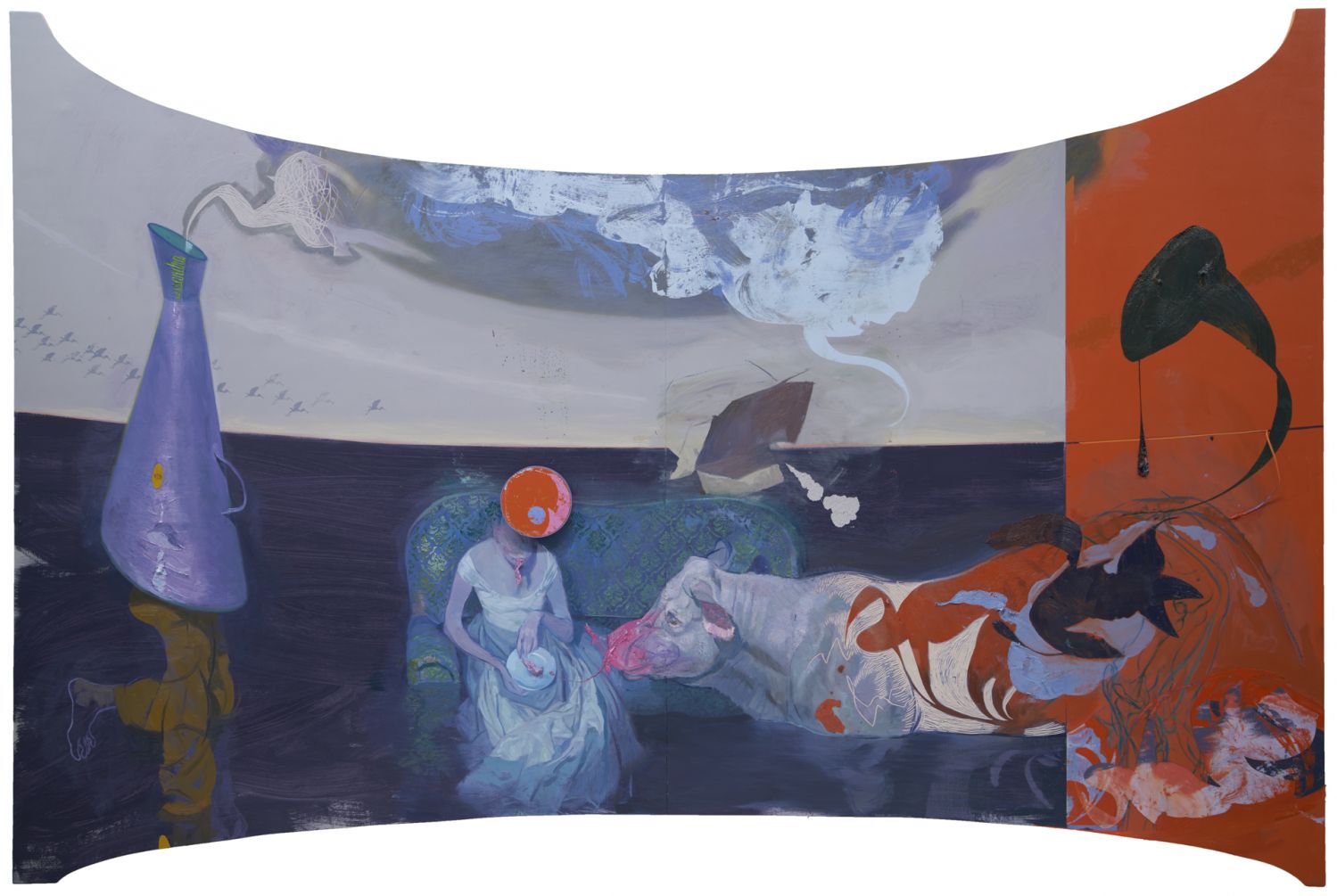 Precious2015Ãl und collage auf Linoleum200 x 300 cm