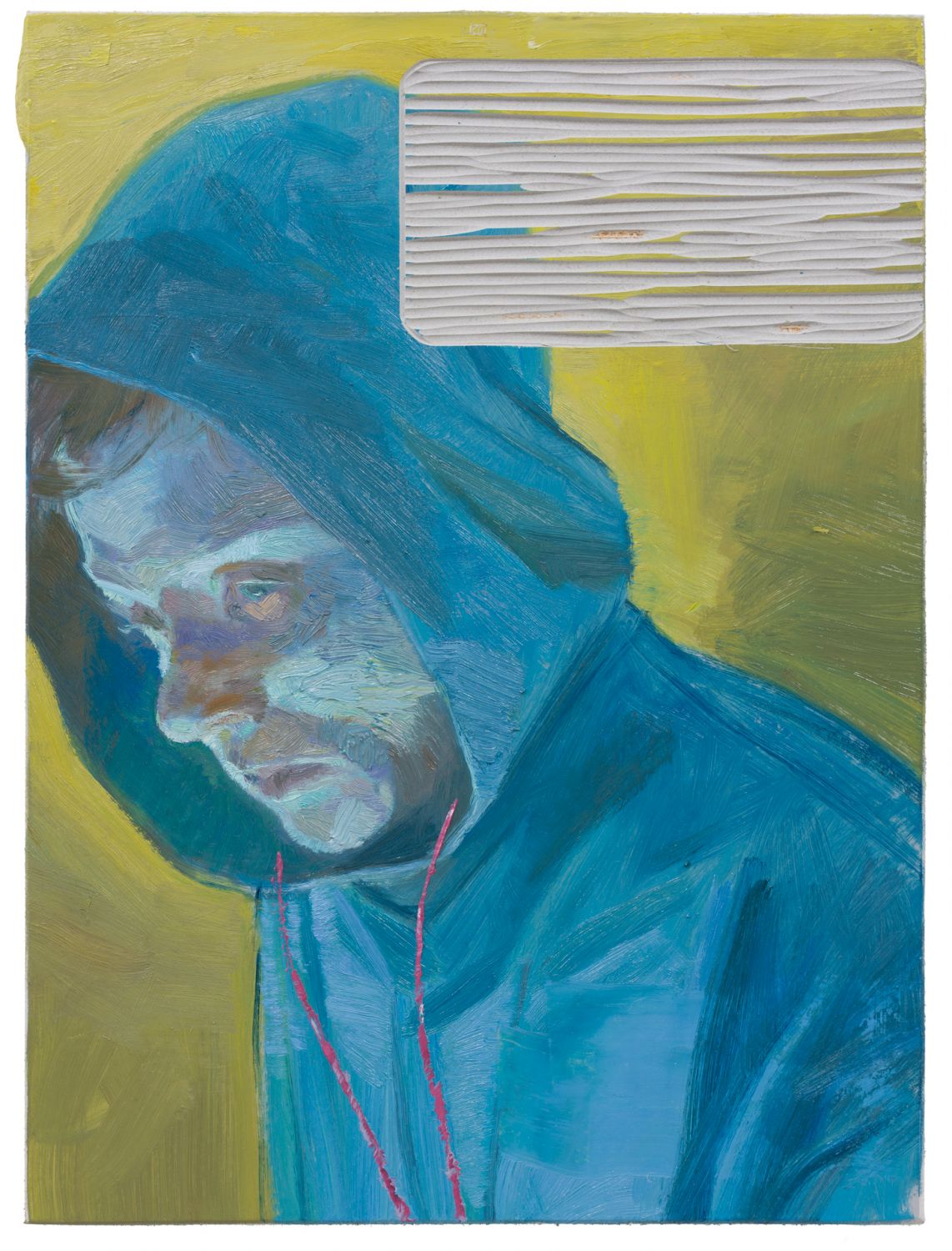 DIE NACHRICHT 2021Ãl auf Linoleum auf Holz | oil on linoelum40 x 30 cm