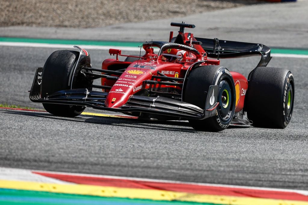 16 Charles Leclerc, Scuderia Ferrari, F1-75, action during the Formula 1 Grand Prix of Austria at Red Bull Ring circuit from 7th of June to 10th of July, 2022 in Spielberg, Austria. (Photo by Gongora/NurPhoto via Getty Images)