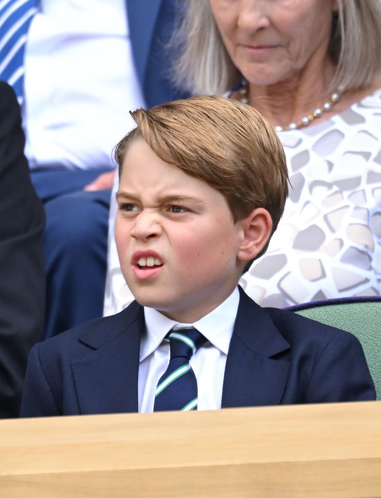 LONDON, ENGLAND - JULY 10: Prince George of Cambridge attends the Men's Singles Final at All England Lawn Tennis and Croquet Club on July 10, 2022 in London, England. (Photo by Karwai Tang/WireImage)