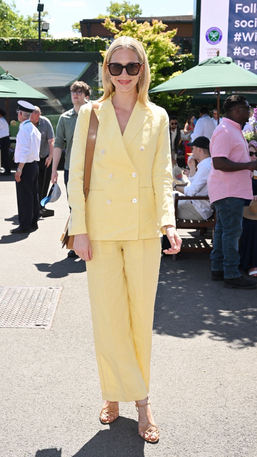 LONDON, ENGLAND - JULY 10: Poppy Delevingne attends The Wimbledon Men's Singles Final at the All England Lawn Tennis and Croquet Club on July 10, 2022 in London, England. (Photo by Karwai Tang/WireImage)