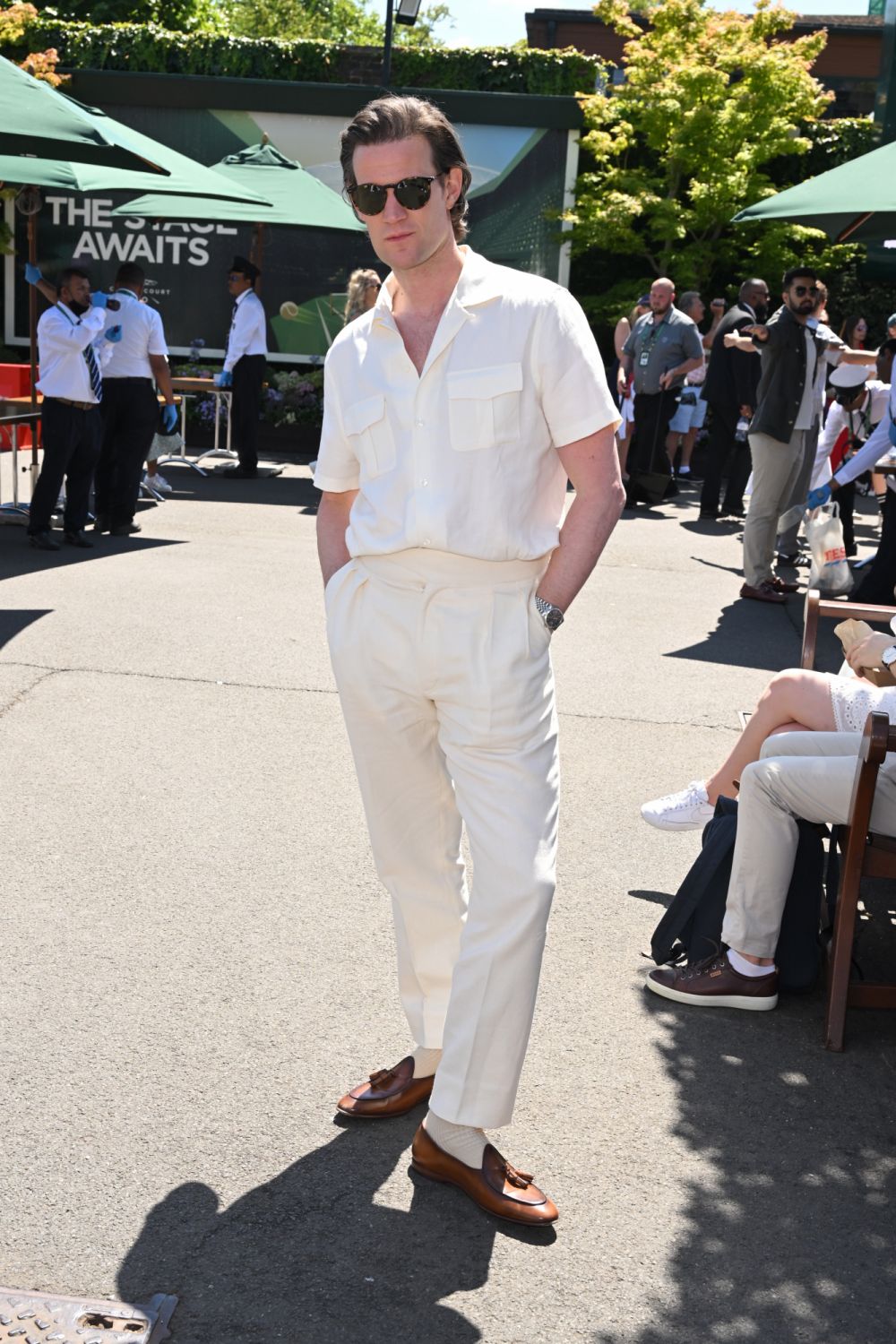 LONDON, ENGLAND - JULY 10: Matt Smith attends The Wimbledon Men's Singles Final at the All England Lawn Tennis and Croquet Club on July 10, 2022 in London, England. (Photo by Karwai Tang/WireImage)