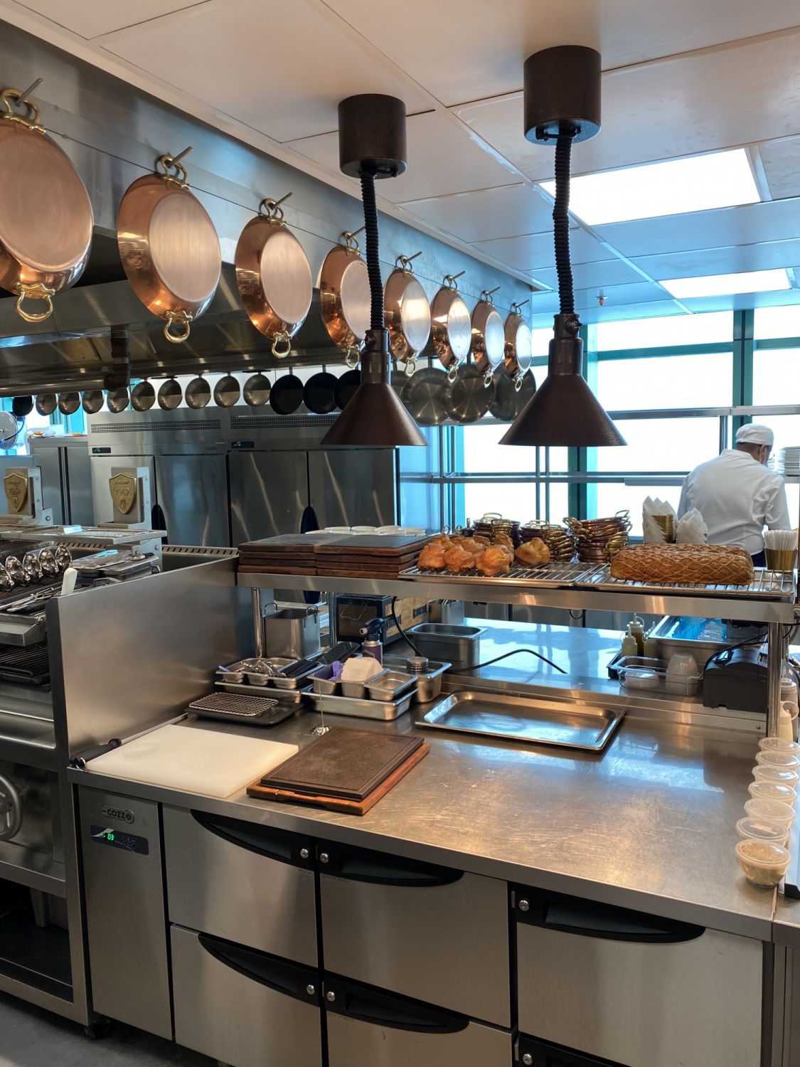Food is prepared in the kitchen, where the young team operates like a well-oiled machine.