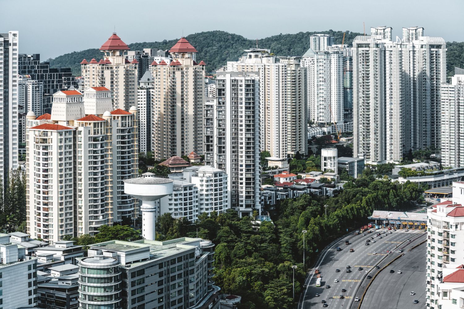 Kuala Lumpur - Mont Kiara, cityscape in clear day.