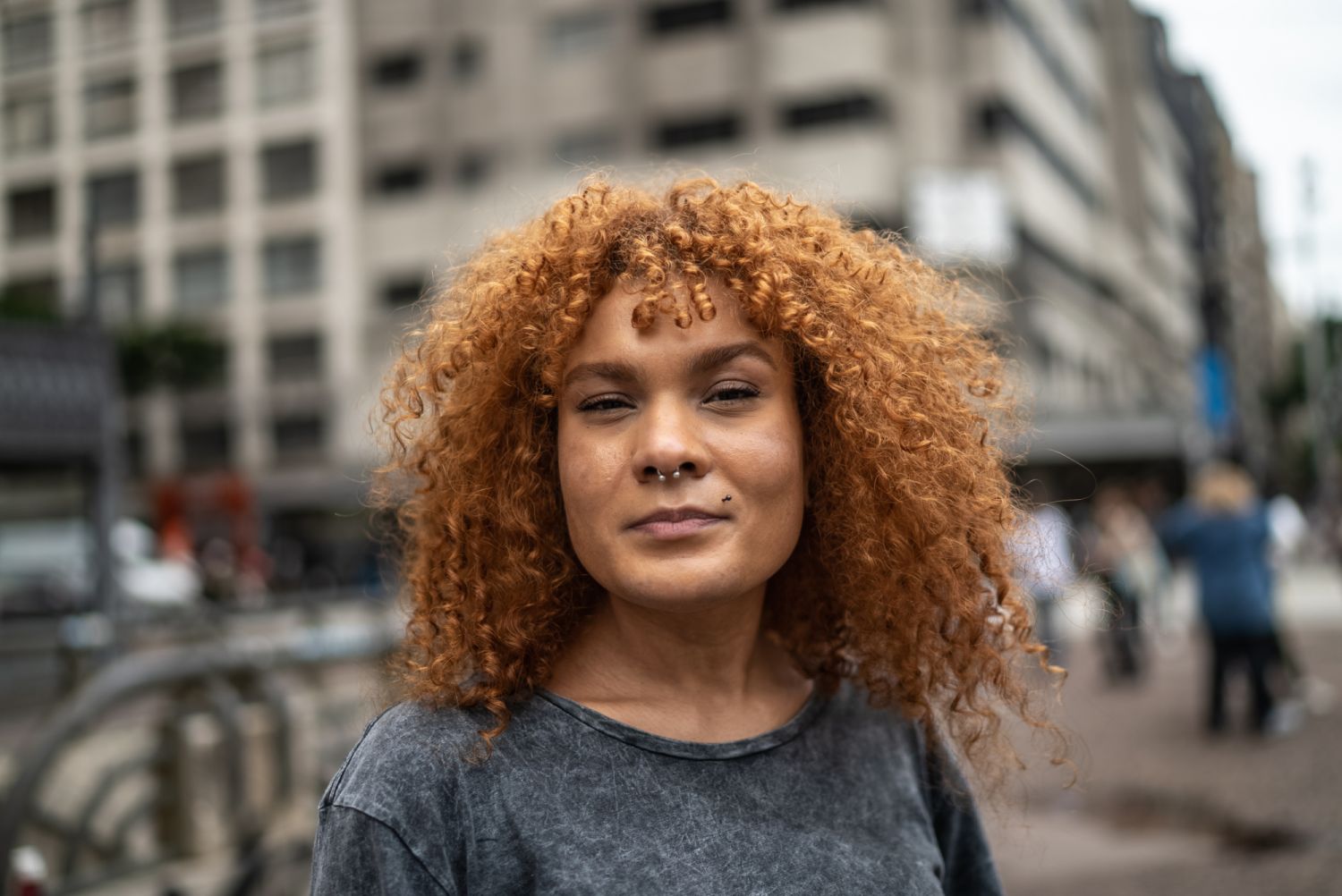 Portrait of a mid adult woman in the street