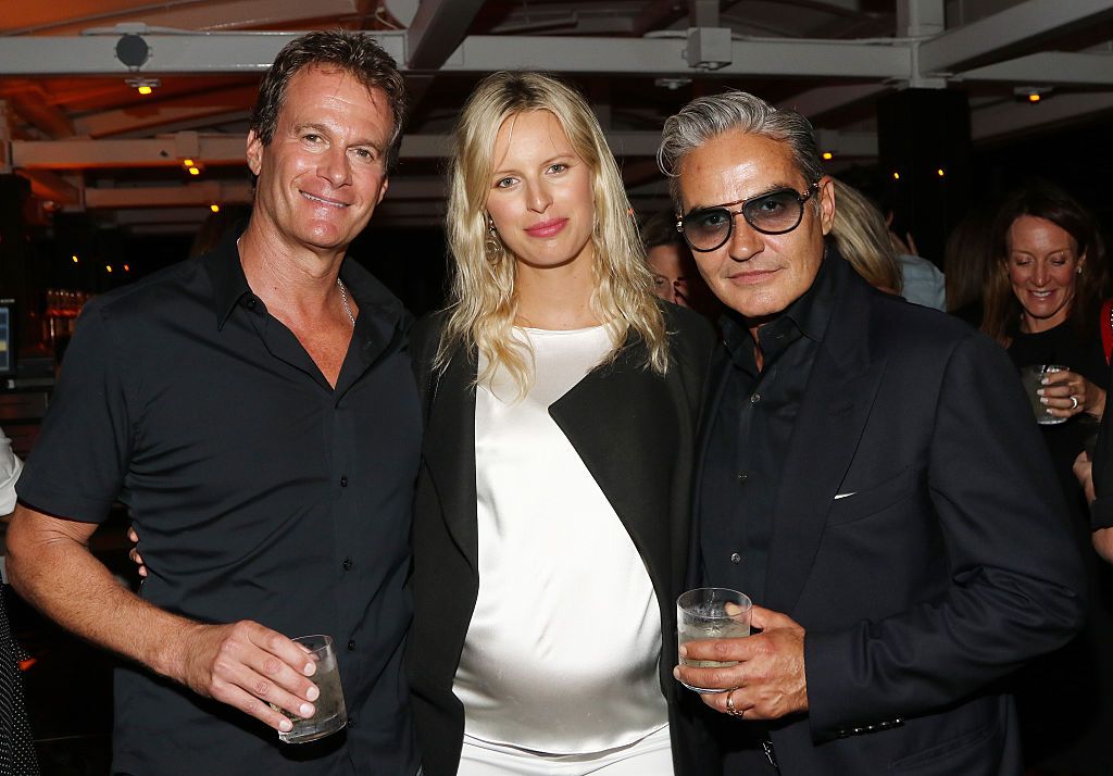 MIAMI BEACH, FL - OCTOBER 6: Rande Gerber, Karolina Kurkova and Oribe Canales are seen at Cindy Crawford's "Becoming" book celebration at 1 Hotel & Homes South Beach on October 6, 2015 in Miami Beach, Florida. (Photo by Alexander Tamargo/Getty Images)