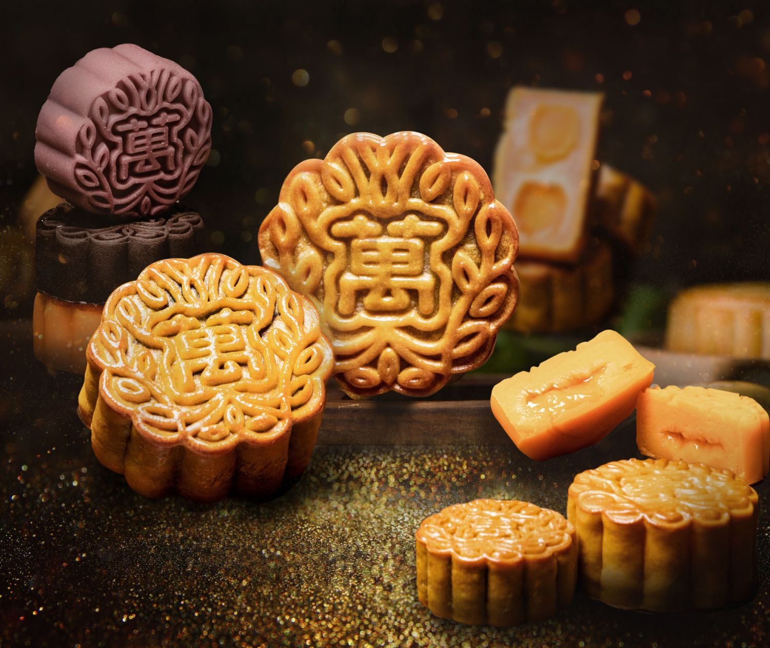 Traditional Chinese Mid-Autumn Festival food moon cake