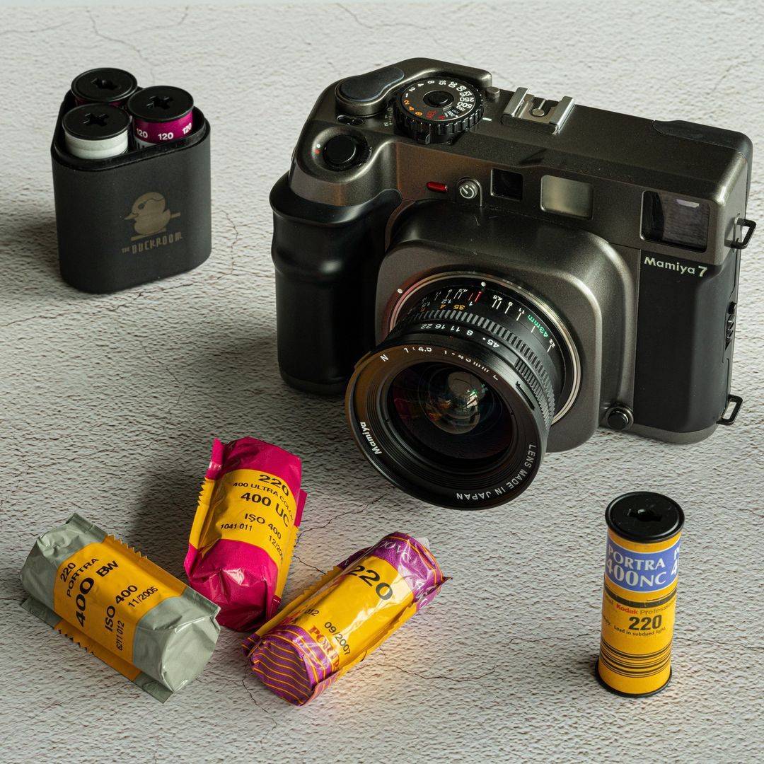 220 type films with a Mamiya 7 camera at The Duckroom (Photo: @theduckroomjb)