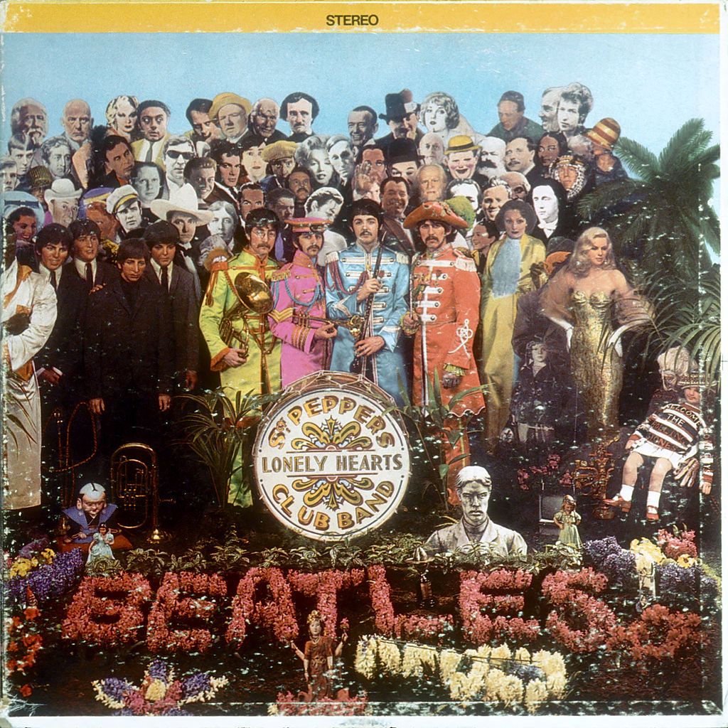 JUNE 1: Album cover designed by art director Robert Fraser for rock and roll band "The Beatles" album entitled "Sgt. Pepper's Lonely Hearts Club Band" which was released on June 1, 1967. (Photo by Michael Ochs Archives/Getty Images)