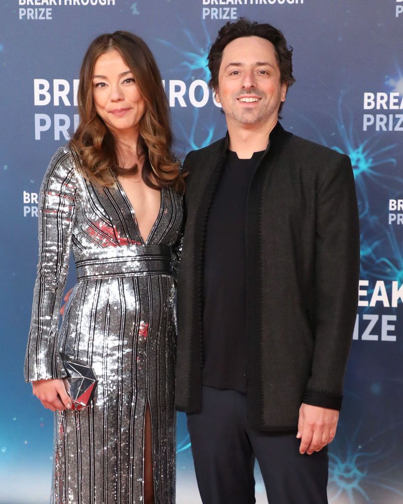 MOUNTAIN VIEW, CALIFORNIA - NOVEMBER 03: Nicole Shanahan and Sergey Brin attend the 2020 Breakthrough Prize Ceremony at NASA Ames Research Center on November 03, 2019 in Mountain View, California. (Photo by Taylor Hill/Getty Images)