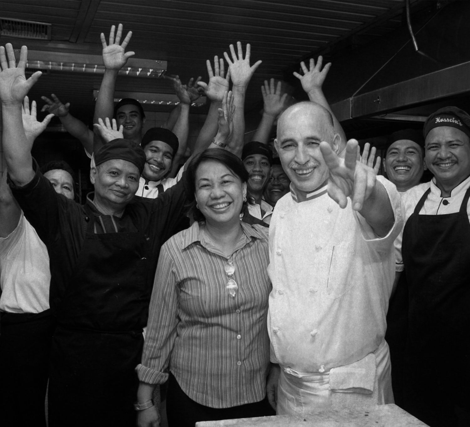 Chef Hossein Sohrabi Langroudi with wife Gloria and staff