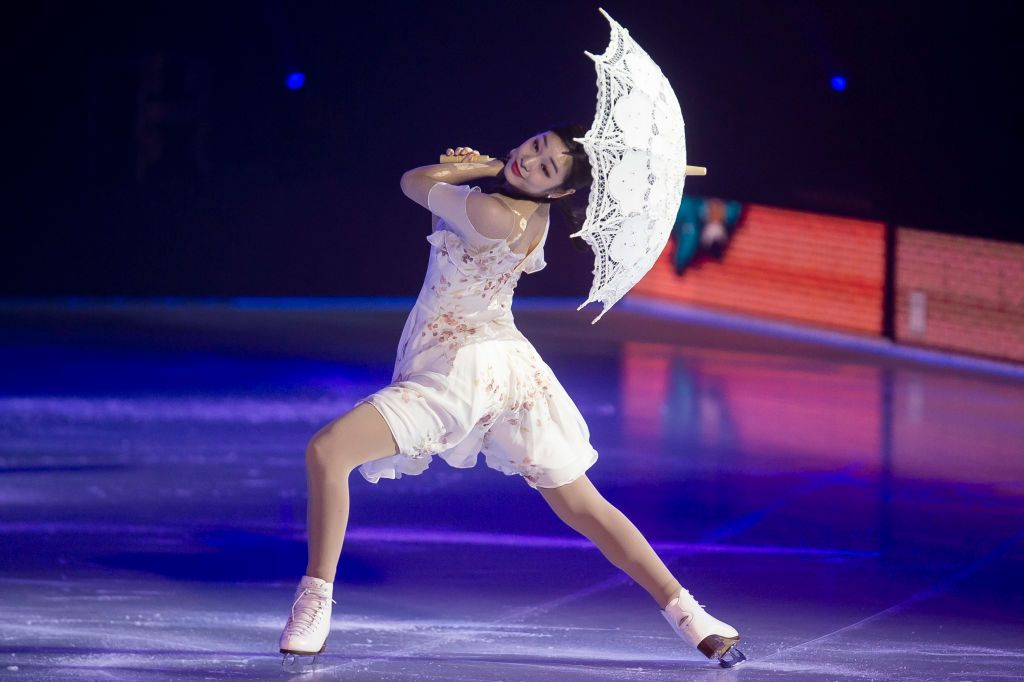 South Korean Ice Skater Yuna Kim performs during Revolution on Ice Madrid 2018 at Vista Alegre Palace in Madrid, Spain. December 2018. (Photo by BorjaB.Hojas/COOLMedia/NurPhoto via Getty Images)