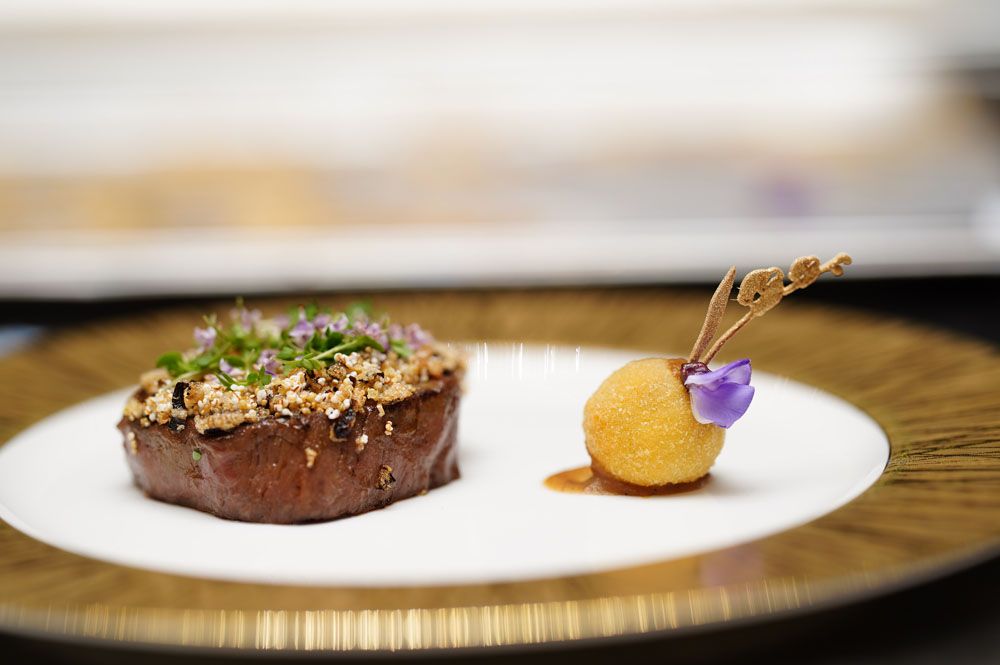 Ribeye, amaranth seed, wild puff rice, puff quinoa by chef Mathew Leong of Re-Naa