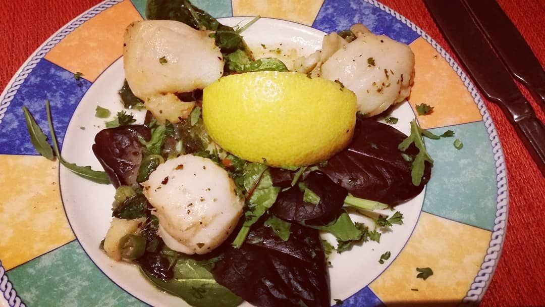 Scallops on spinach with spices (Photo: @life_of_a_coeliac_/Instagram)