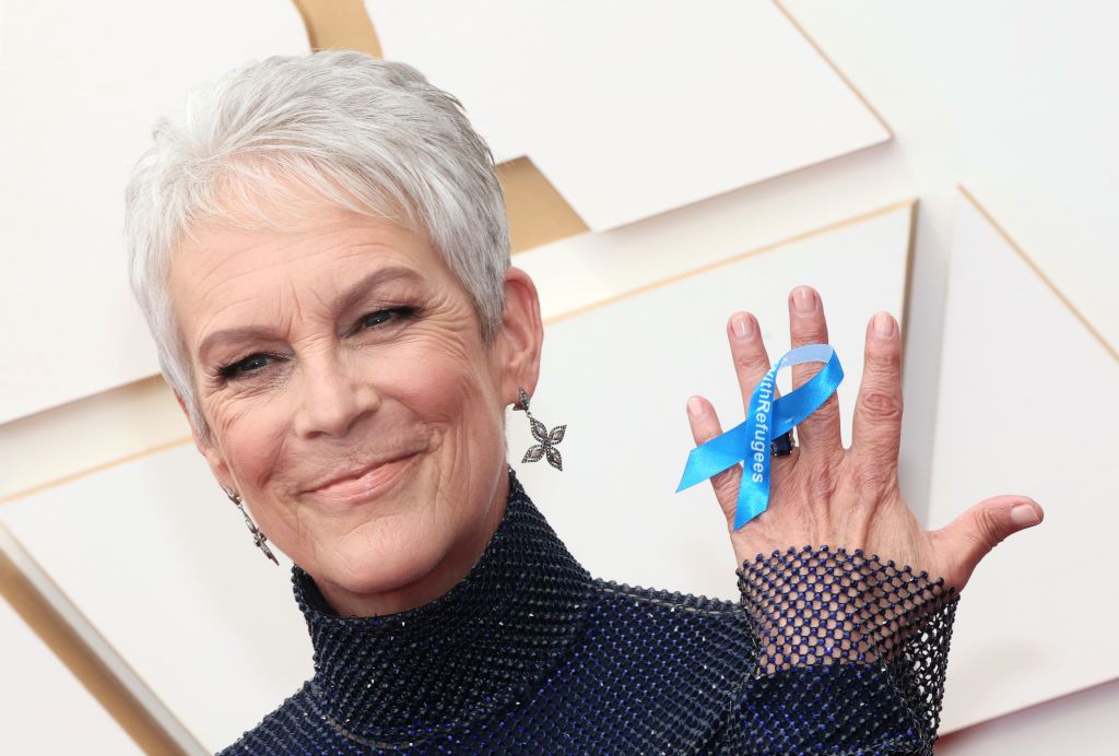 HOLLYWOOD, CALIFORNIA - MARCH 27: Jamie Lee Curtis attends the 94th Annual Academy Awards at Hollywood and Highland on March 27, 2022 in Hollywood, California. (Photo by David Livingston/Getty Images)