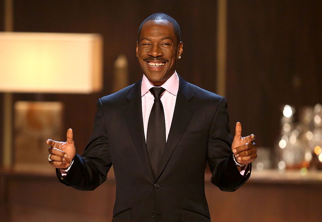 BEVERLY HILLS, CA - NOVEMBER 03: Honoree Eddie Murphy speaks onstage at Spike TV's "Eddie Murphy: One Night Only" at the Saban Theatre on November 3, 2012 in Beverly Hills, California. (Photo by Christopher Polk/Getty Images)