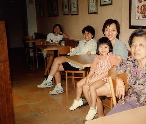 Lee with her relatives at her family home in Malaysia (Photo: Abby Lee)