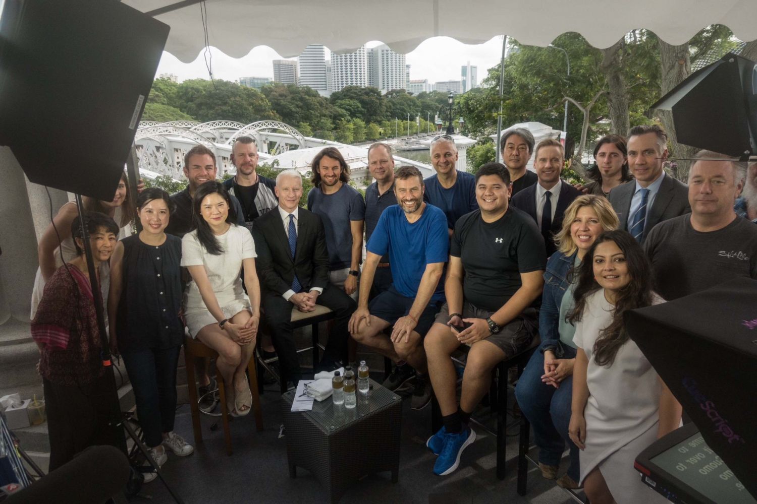 Ellana Lee with CNN US anchor Anderson Cooper (with blue tie) and the rest of the team that covered the Donald Trump- Kim Jong Un summit in 2018