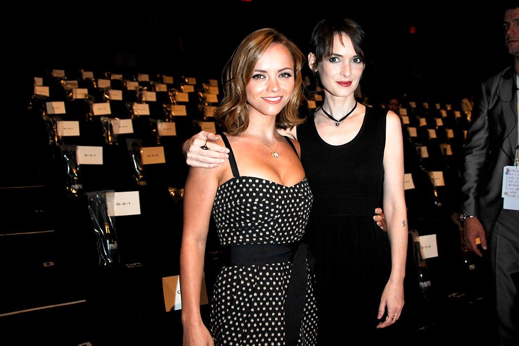 NEW YORK CITY, NY - SEPTEMBER 7: Christina Ricci and Winona Ryder attend DKNY 20th Anniversary Spring 2009 Fashion Show at The Tent on September 7, 2008 in New York City. (Photo by NICK HUNT / PMC)