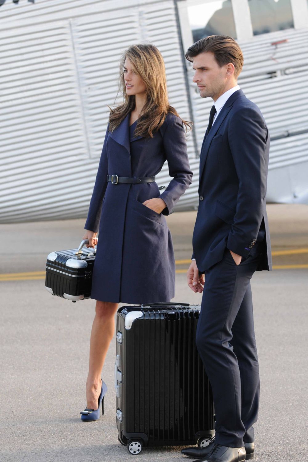PALMA DE MALLORCA, SPAIN - NOVEMBER 23:  Johannes Huebl and Alessandra Ambrosio attend RIMOWA in 'The Luggage With The Grooves' Lookbook Shoot 2013 - photographed by Horst Diekgerdes - Making Of at Son Bonet airfield on November 23, 2012 in Palma de Mallorca, Spain.  (Photo by Oscar Pipkin/Getty Images for RIMOWA)