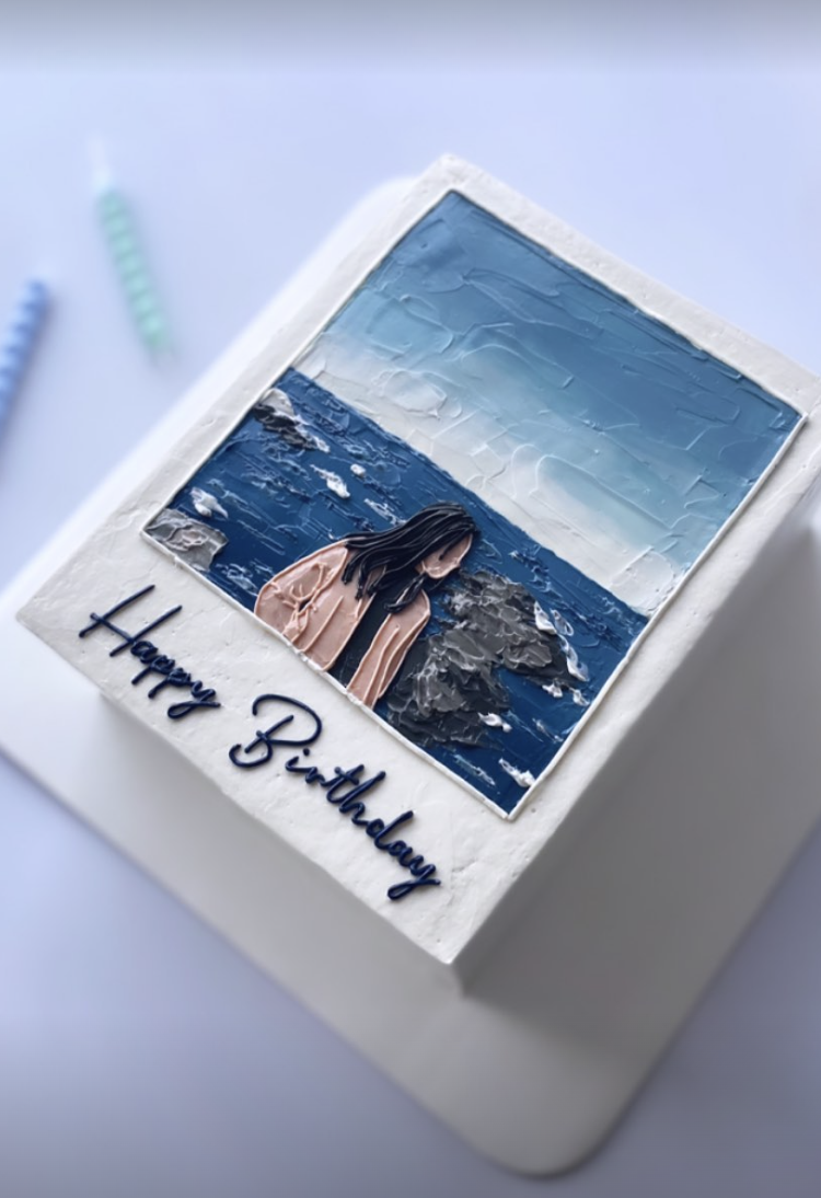 A photograph replicated in icing on a cake (Photo: @cream__on/Instagram)