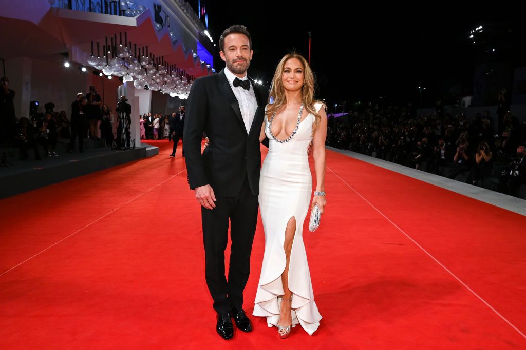 VENICE, ITALY - SEPTEMBER 10: Ben Affleck and Jennifer Lopez attend the red carpet of the movie "The Last Duel" during the 78th Venice International Film Festival on September 10, 2021 in Venice, Italy. (Photo by Pascal Le Segretain/Getty Images)