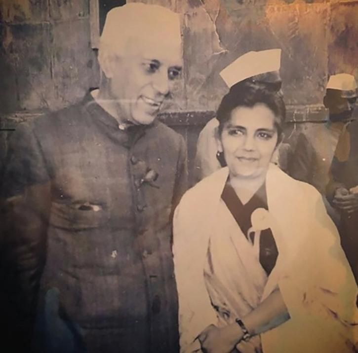 Singh’s grandmother, Veena Singh, with Jawaharlal Nehru, India’s first Prime Minister, Photo: Courtesy Amar Singh