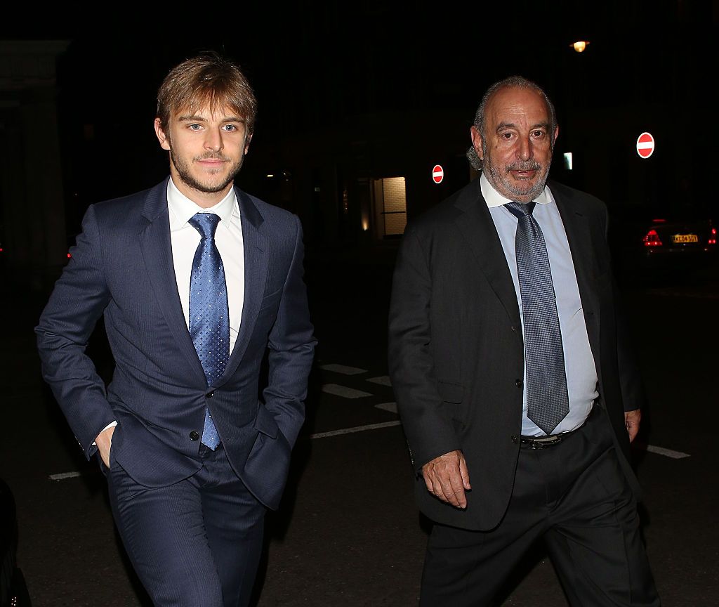 LONDON, UNITED KINGDOM - MARCH 25: Brandon Green and Sir Philip Green at Harry's Bar on March 25, 2015 in London, England. (Photo by Mark Robert Milan/GC Images)