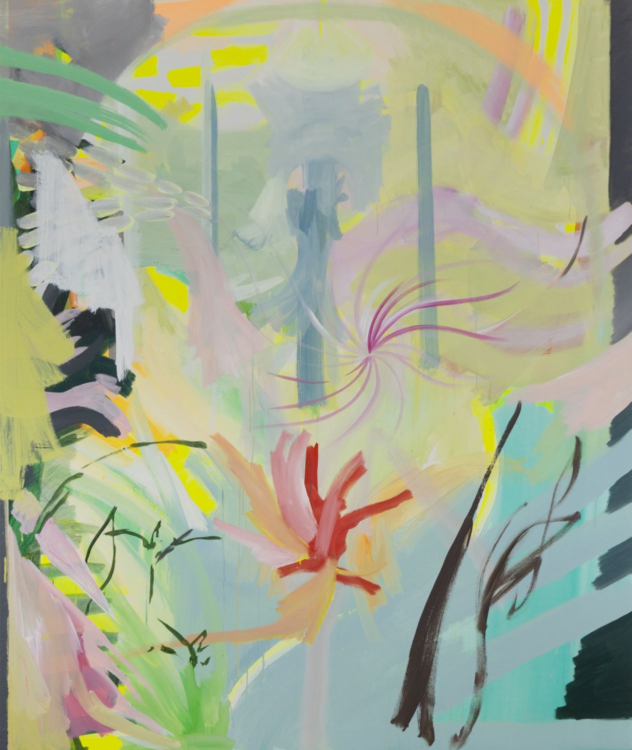 Jana Benitez b. 1985, Reflowering, 2022, acrylic on canvas, 183 x 152 cm ; 72 x 60 in
