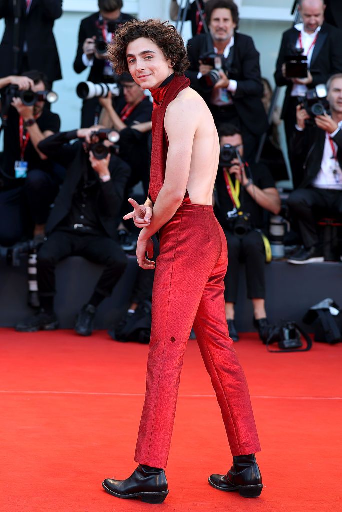 VENICE, ITALY - SEPTEMBER 02: Timothée Chalamet attends the "Bones And All" red carpet at the 79th Venice International Film Festival on September 02, 2022 in Venice, Italy. (Photo by Maria Moratti/Getty Images)