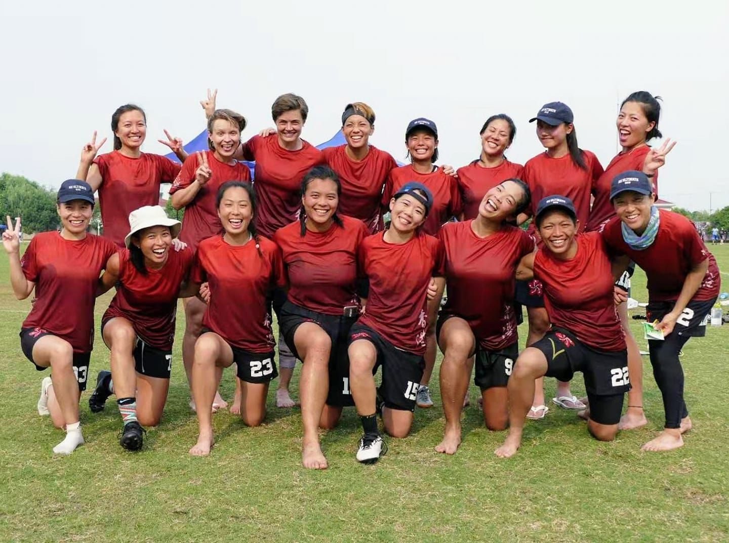 Alicia with her ultimate Frisbee team