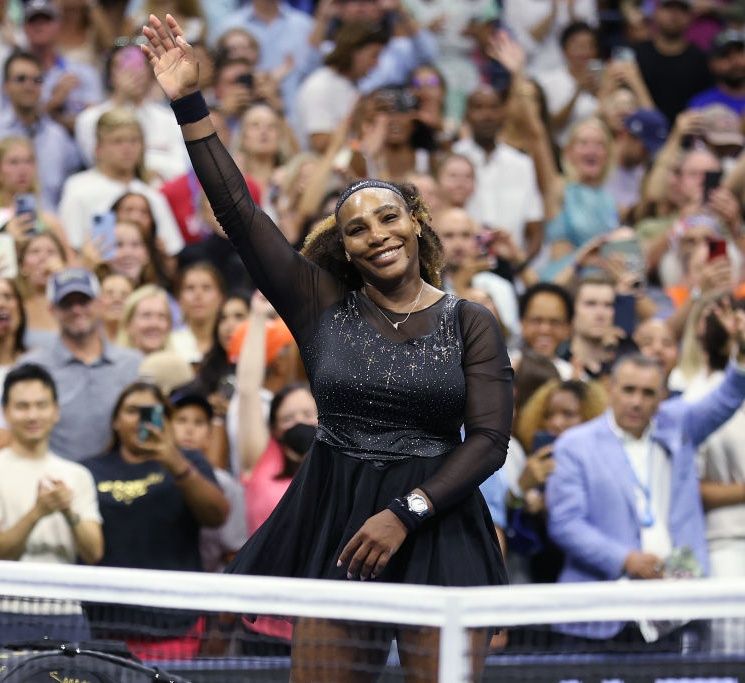 NEW YORK, NEW YORK - AUGUST 31: Serena Williams of the United States celebrates after defeating Anett Kontaveit of Estonia in their Women's Singles Second Round match on Day Three of the 2022 US Open at USTA Billie Jean King National Tennis Center on August 31, 2022 in the Flushing neighborhood of the Queens borough of New York City. (Photo by Jamie Squire/Getty Images)