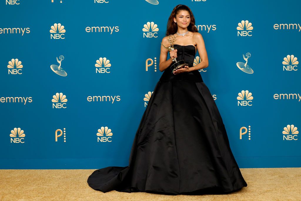 LOS ANGELES, CALIFORNIA - SEPTEMBER 12: Zendaya, winner of Outstanding Lead Actress in a Drama Series for âEuphoria,â poses in the press room during the 74th Primetime Emmys at Microsoft Theater on September 12, 2022 in Los Angeles, California. (Photo by Frazer Harrison/Getty Images)