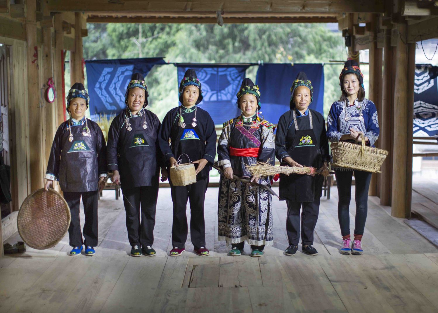 Elaine Yan Ling Ng with the villages involved in her Un/Fold project in Guizhou, China
