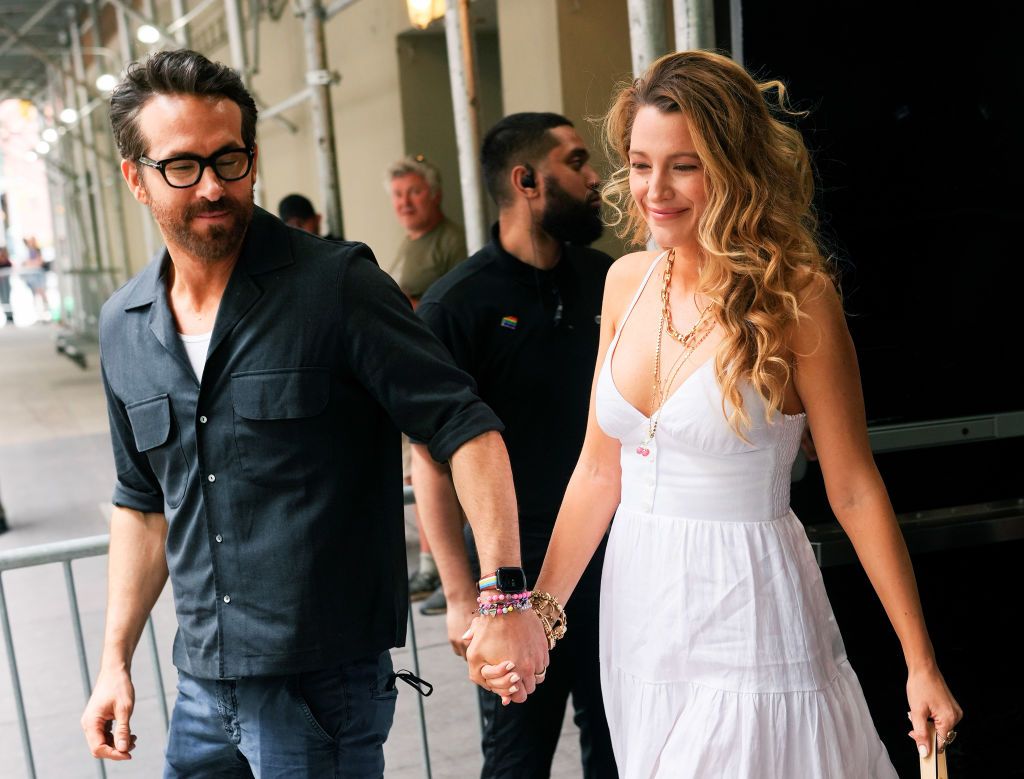 NEW YORK, NEW YORK - JUNE 11: Ryan Reynolds and Blake Lively depart the Beacon Hotel on June 11, 2022 in New York City. (Photo by Gotham/GC Images)