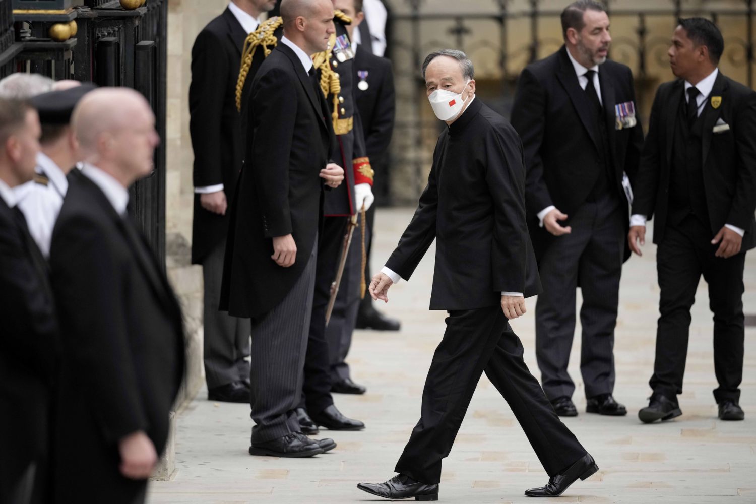 LONDON, ENGLAND - SEPTEMBER 19: Wang Qishan, China's vice president arrives at Westminster Abbey on September 19, 2022 in London, England. Elizabeth Alexandra Mary Windsor was born in Bruton Street, Mayfair, London on 21 April 1926. She married Prince Philip in 1947 and ascended the throne of the United Kingdom and Commonwealth on 6 February 1952 after the death of her Father, King George VI. Queen Elizabeth II died at Balmoral Castle in Scotland on September 8, 2022, and is succeeded by her eldest son, Kin