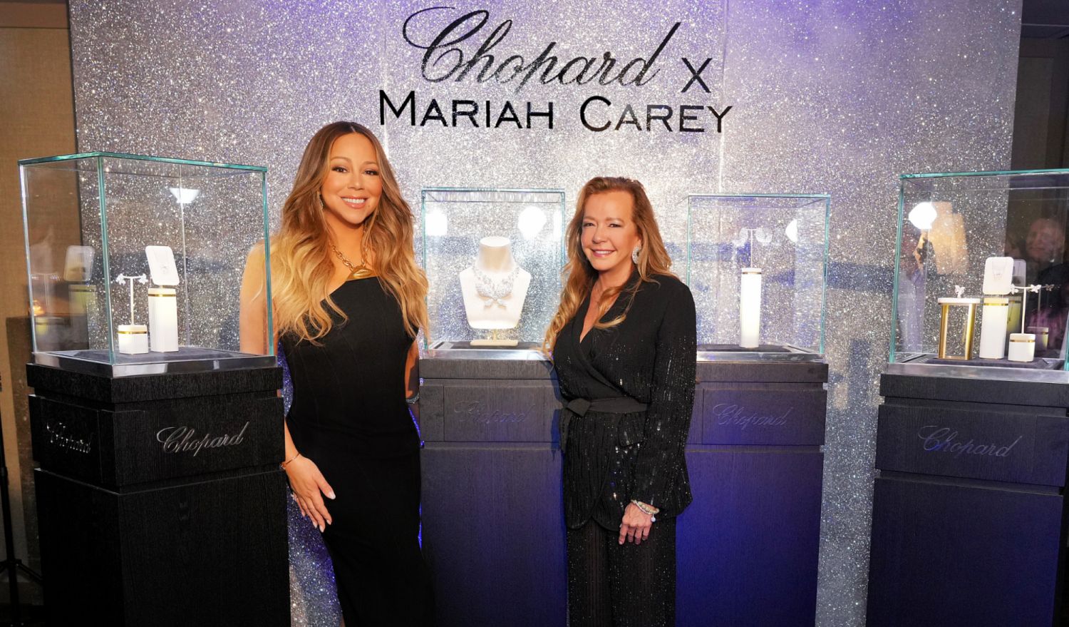 Mariah Carey and Caroline Scheufele at the New York launch of her jewellery collection with Chopard