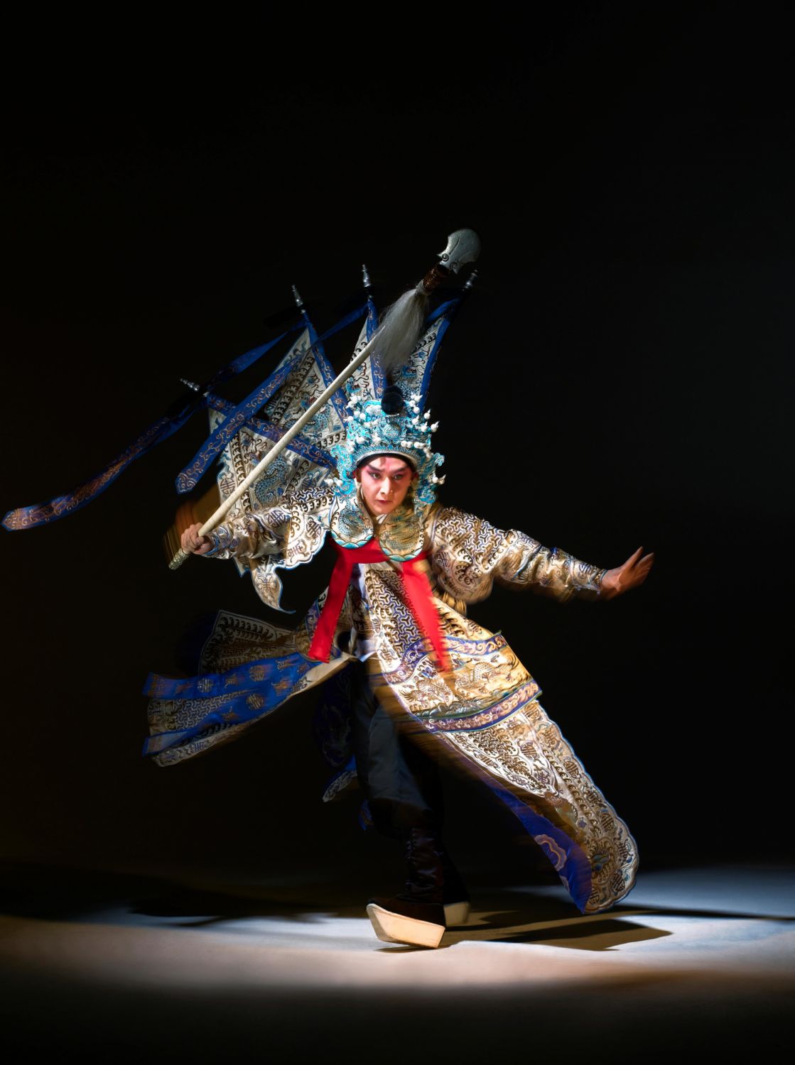 The character Zhao Yun,  a military general who lived during the late Eastern Han dynasty and early Three Kingdoms period of China, is a 'wu sheng' role, also known as a martial male role. The male roles are known as 'sheng', and like their female counterpart, the role has several subtypes as well.